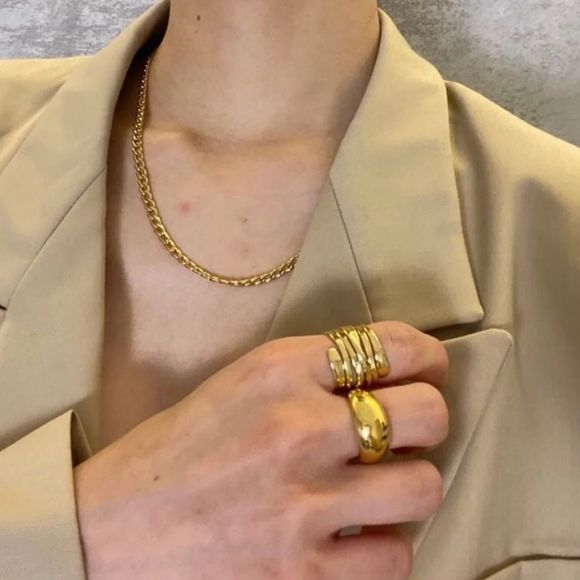 CLOSING SALE! Gold Plated Wide Dome Ring - Picture 7 of 11